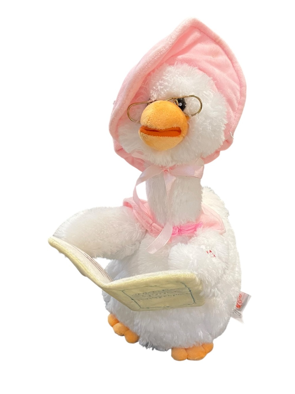 Cuddle Barn MOTHER GOOSE White Animated Plush Moves Recites Nursery Rhymes